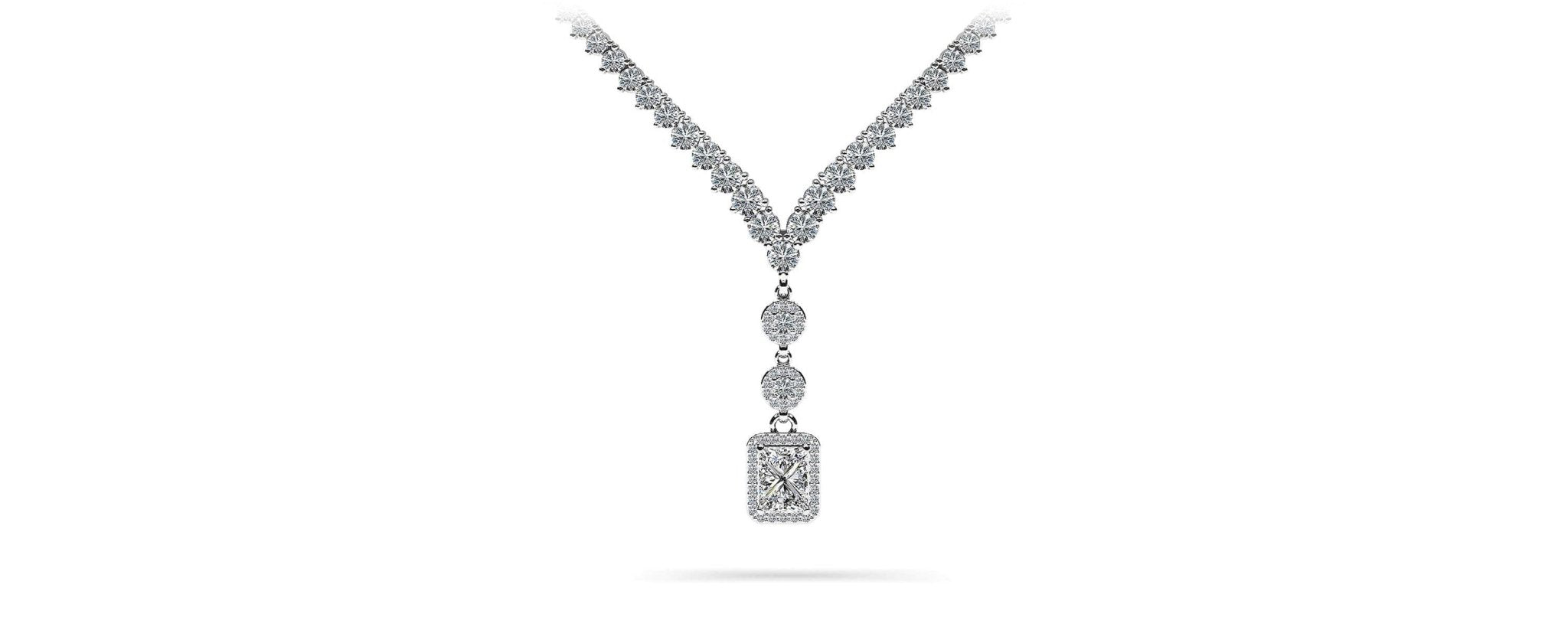 Extravagant Diamond Pendant 3 Prong V Diamond Necklace with 12.22 ct.(finished) - Luxury Time NYC